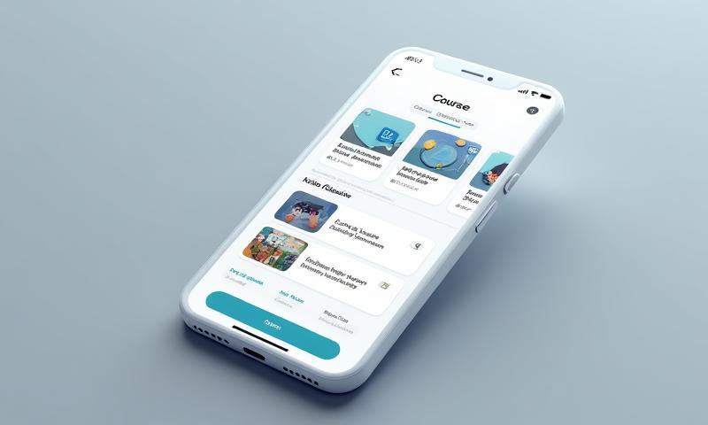 Screenshot of an educational app's course selection screen